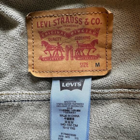 Levi Strauss Youth sz M 10-12yrs Women S  Jean Jacket Pockets Western Classic - Picture 8 of 10